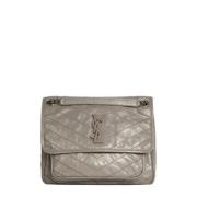 Yves Saint Laurent Vintage Pre-owned Laeder axelremsvskor Gray, Dam