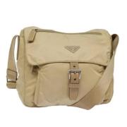 Prada Vintage Pre-owned Nylon prada-vskor Beige, Dam