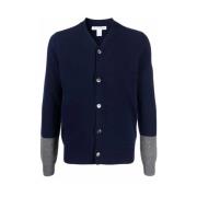 Comme des Garçons V-ringad Cardigan i Navy/TopGray Blue, Herr