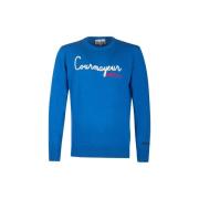 MC2 Saint Barth Blå Crewneck Tröja med Elegant Design Blue, Herr