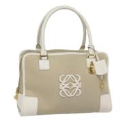 Loewe Pre-owned Pre-owned Canvas handvskor Beige, Dam