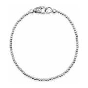 Nialaya Sterling Silver Beaded Bracelet Gray, Herr