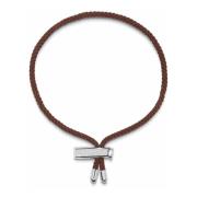 Nialaya Men's Brown String Bracelet with Adjustable Silver Lock Gray, ...