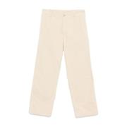 Emporio Armani Beige Corduroy Byxor med Logopatch Beige, Herr