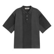 Golden Goose Marghera Polo Skjorta Broderad Antracit Bomull Gray, Herr