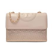 Tory Burch Fleming axelväska Beige, Dam