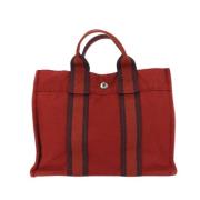 Hermès Vintage Pre-owned Canvas handvskor Red, Dam