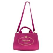 Prada Vintage Pre-owned Canvas prada-vskor Pink, Dam