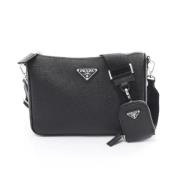 Prada Vintage Pre-owned Laeder crossbodyvskor Black, Dam