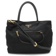 Prada Vintage Pre-owned Canvas totevskor Black, Dam