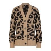 Joop! Leopardmönstrad Alpacka Blandning Damjacka Beige, Dam