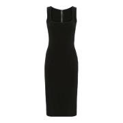 Dolce & Gabbana Elegant Midi Klänning Black, Dam