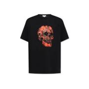 Alexander McQueen Avslappnad Bomull T-shirt Black, Herr