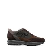 Hogan Bruna Läder Interaktiva Sneakers Brown, Herr