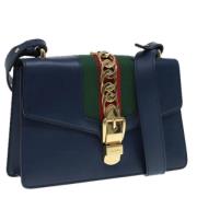 Gucci Vintage Pre-owned Laeder axelremsvskor Blue, Dam