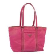 Prada Vintage Pre-owned Nylon handvskor Pink, Dam