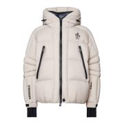 Moncler Vit Nylon Dragkedja Jacka Kräm White, Herr