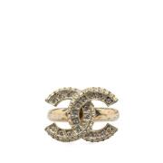 Chanel Vintage Pre-owned Metall ringar Gray, Dam