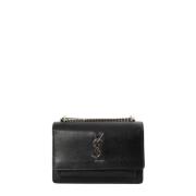 Yves Saint Laurent Vintage Pre-owned Laeder plnbcker Black, Dam