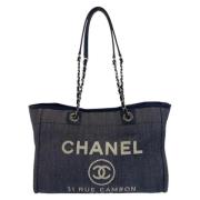 Chanel Vintage Pre-owned Canvas chanel-vskor Blue, Dam