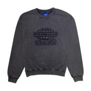 Usual Grå Polyester Crewneck Sweatshirt Gray, Herr