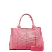 Prada Vintage Pre-owned Canvas handvskor Pink, Dam