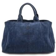 Prada Vintage Pre-owned Denim totevskor Blue, Dam