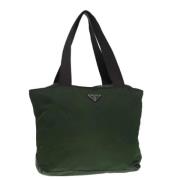 Prada Vintage Pre-owned Tyg totevskor Green, Dam