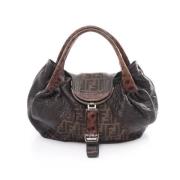 Fendi Vintage Pre-owned Canvas handvskor Brown, Dam