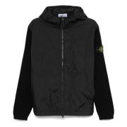 Stone Island Svart huva med stickade insatser Black, Herr