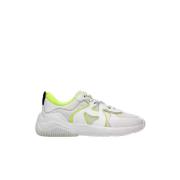 Hogan Vita Sneakers H597 med Grönt Logotyp White, Dam