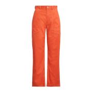 Ralph Lauren Orange Twill Utility byxor för kvinnor Orange, Dam