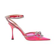 Mach & Mach Neon Pink PVC Double Bow Stilettos Pink, Dam