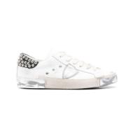 Philippe Model Studded Vita Läder Platta Skor White, Dam