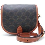 Celine Vintage Pre-owned Canvas axelremsvskor Brown, Dam