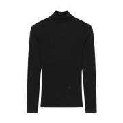 Nanushka Svart Figursydd Turtleneck Tröja Black, Dam