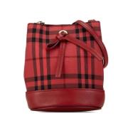 Burberry Vintage Pre-owned Canvas axelremsvskor Red, Dam