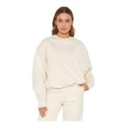 The Attico Kräm Logo Sweatshirt Rund Hals Beige, Dam