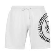 Plein Sport Vita Carbon Tiger Badshorts White, Herr