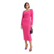 Roland Mouret Rosa Klänning med Asymmetrisk Halsringning Pink, Dam