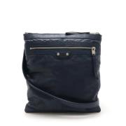 Balenciaga Vintage Pre-owned Laeder axelremsvskor Blue, Dam