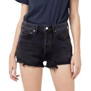 Agolde Svarta Denim Shorts Parker Stil Black, Dam