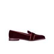 Aquazzura Burgundy Velvet Loafers Martin Brown, Dam