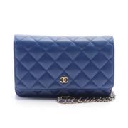 Chanel Vintage Pre-owned Laeder chanel-vskor Blue, Dam