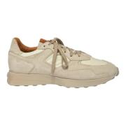 Elia Maurizi Beige Mocka Handgjord Sneaker Beige, Dam