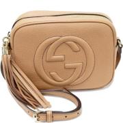 Gucci Vintage Pre-owned Laeder crossbodyvskor Beige, Dam