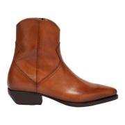 Elia Maurizi Handgjord Cognac Läder Ankelboot Brown, Dam