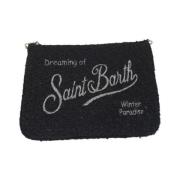 MC2 Saint Barth Svart Tweed Logo Clutch Väska Black, Dam