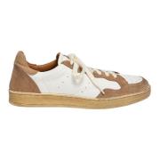 Elia Maurizi Vit Taupe Sneaker med Metallackcentrer Multicolor, Dam