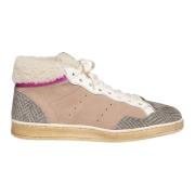 Elia Maurizi Taupe och Grå Läder Sneaker Boot Multicolor, Dam